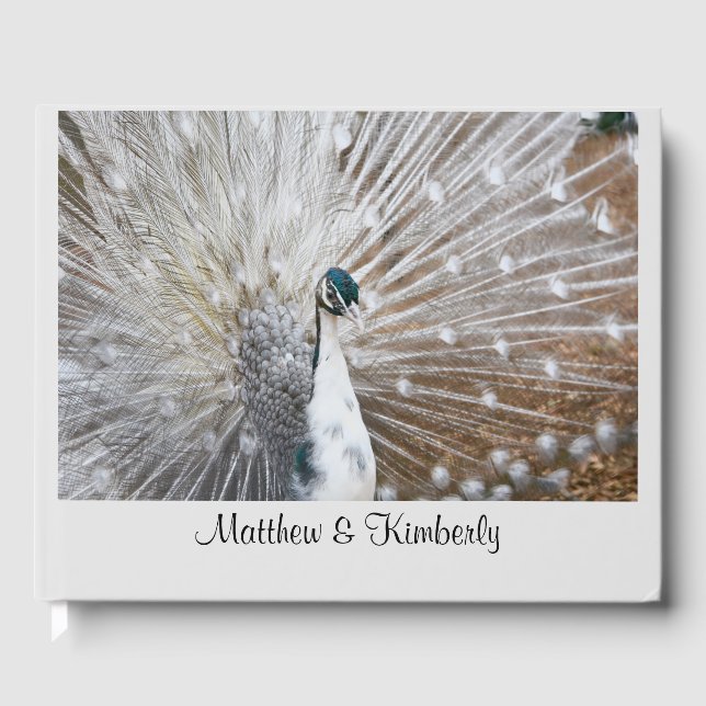 Rare White Peacock Guest Book (Front)