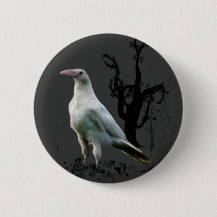 "Rare White Raven" Gifts 6 Cm Round Badge