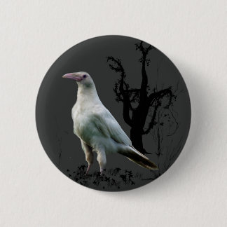 "Rare White Raven" Gifts 6 Cm Round Badge