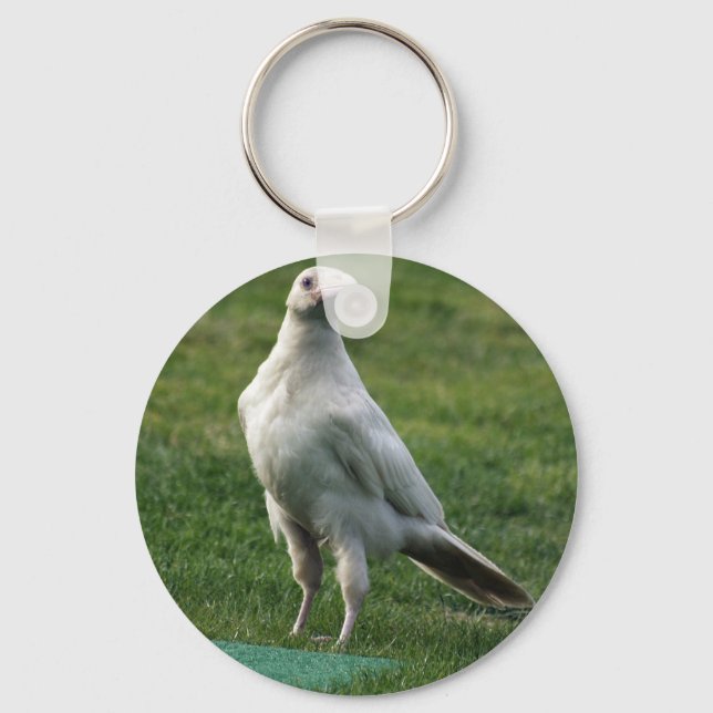 Rare White Raven Gifts Key Ring (Front)