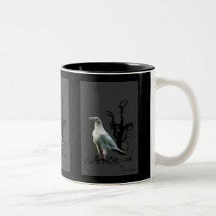Rare White Raven Wildlife Art Two-Tone Coffee Mug