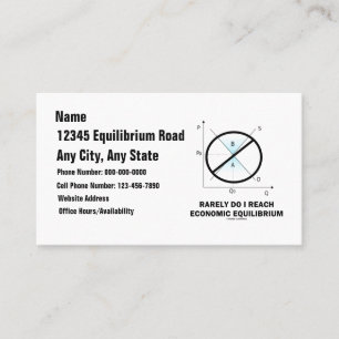 Rarely Do I Reach Economic Equilibrium Econ Humour Business Card