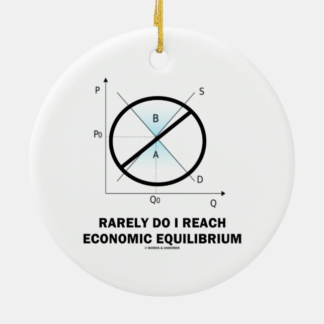 Rarely Do I Reach Economic Equilibrium (Economics) Ceramic Tree Decoration (Back)