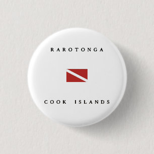 Rarotonga Cook Islands Scuba Dive Flag 3 Cm Round Badge