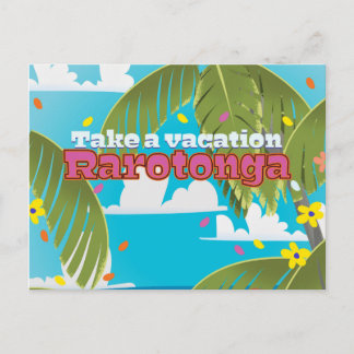 Rarotonga vintage travel poster postcard