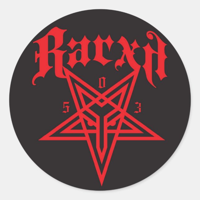 Rarxh Pentagram - In Red Classic Round Sticker (Front)