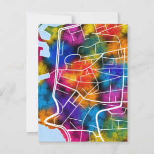 Ras Beirut Lebanon City Map Postcard