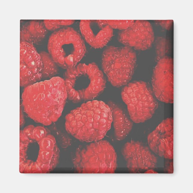 "RASBERRIES" FOOD REFRIDGERATOR MAGNET (Front)