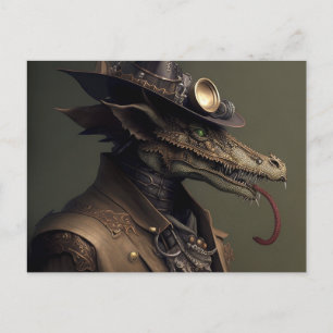 Rascal Steampunk Dragon Postcard