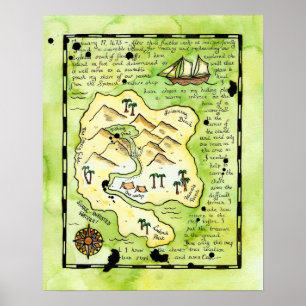 Rascals' Island Pirate Treasure Map Poster