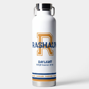 Rashaun name meaning sports monogram  water bottle