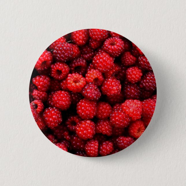 Raspberries 2 6 cm round badge (Front)