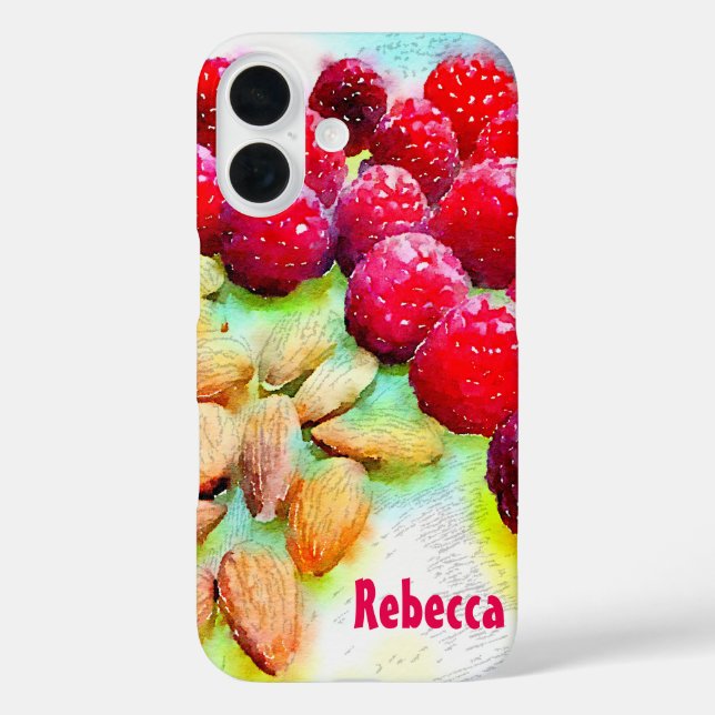 Raspberries and Almonds Watercolor Case-Mate iPhone Case (Back)