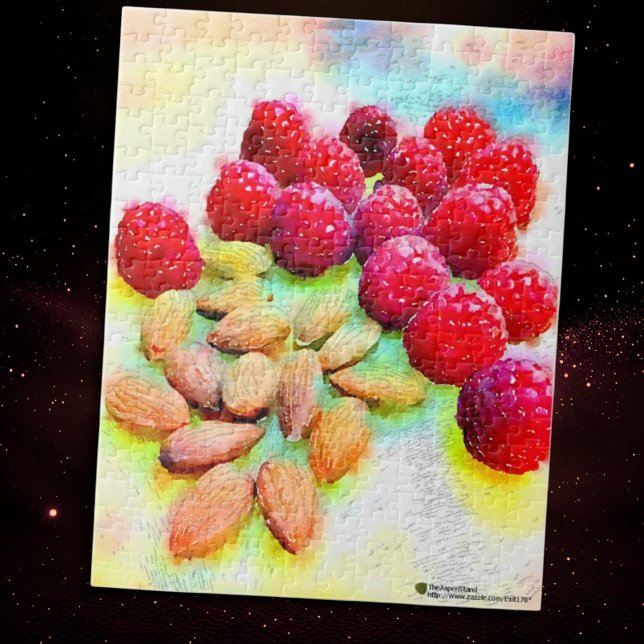 Raspberries and Almonds Watercolor Jigsaw Puzzle (Creator Uploaded)