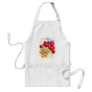 Raspberries and Almonds Watercolor Standard Apron