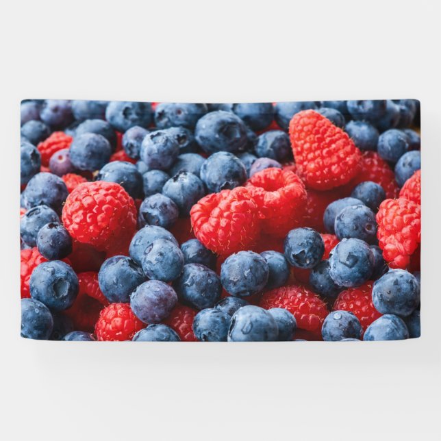 Raspberries and Blueberries Banner (Horizontal)
