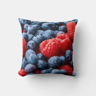 Raspberries and Blueberries Cushion