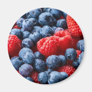 Raspberries and Blueberries Magnet
