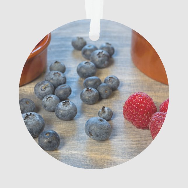 Raspberries and Blueberries Ornament (Back)