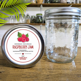 Raspberries Canning Jar Label