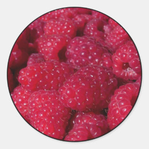Raspberries Classic Round Sticker