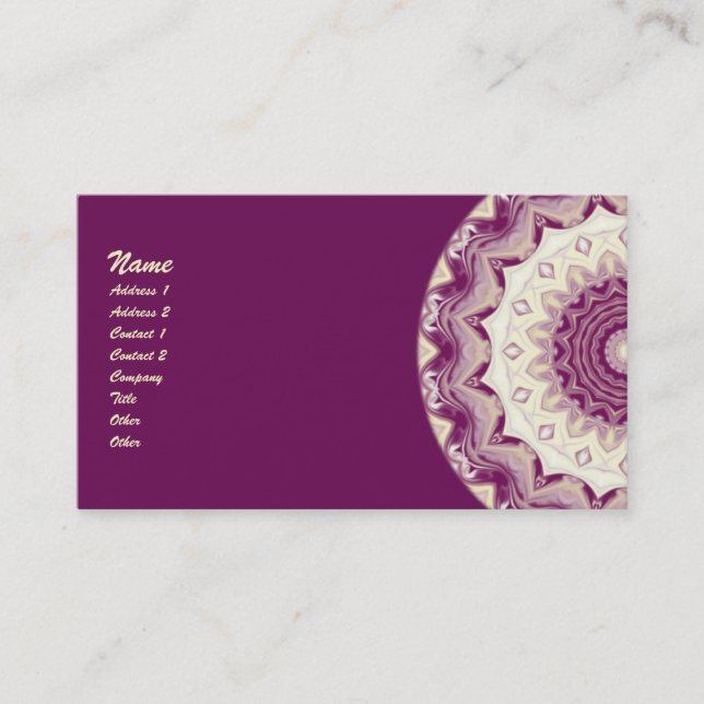 Raspberries & Cream Kaleidoscope Business Card (Front)