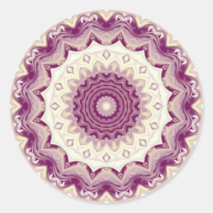 Raspberries & Cream Kaleidoscope Classic Round Sticker