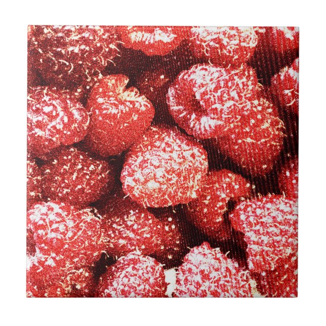 "Raspberries Fruit" Cute Photo. Buy Now Tile (Front)