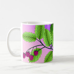 Raspberries on a branch coffee mug
