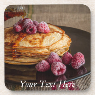 Raspberries on a stack of French Pancakes Coaster