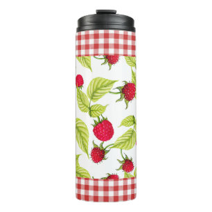 Raspberries on Red Gingham  Thermal Tumbler