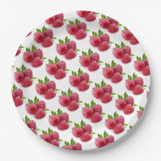 Raspberries Paper Plate (Front)