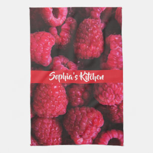 Raspberries, Raspberries, Red Stripe, DIY Name Tea Towel