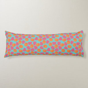 Raspberries Tangerines on Bright Turquoise Blue Body Cushion