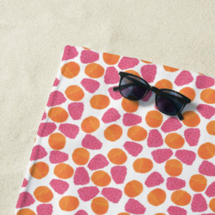 Raspberries Tangerines on White to Customize Beach Towel
