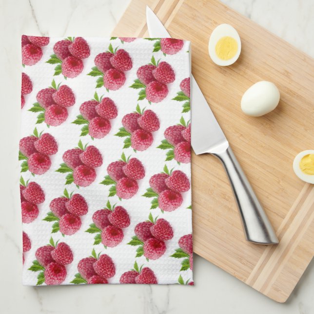 Raspberries Tea Towel (Quarter Fold)