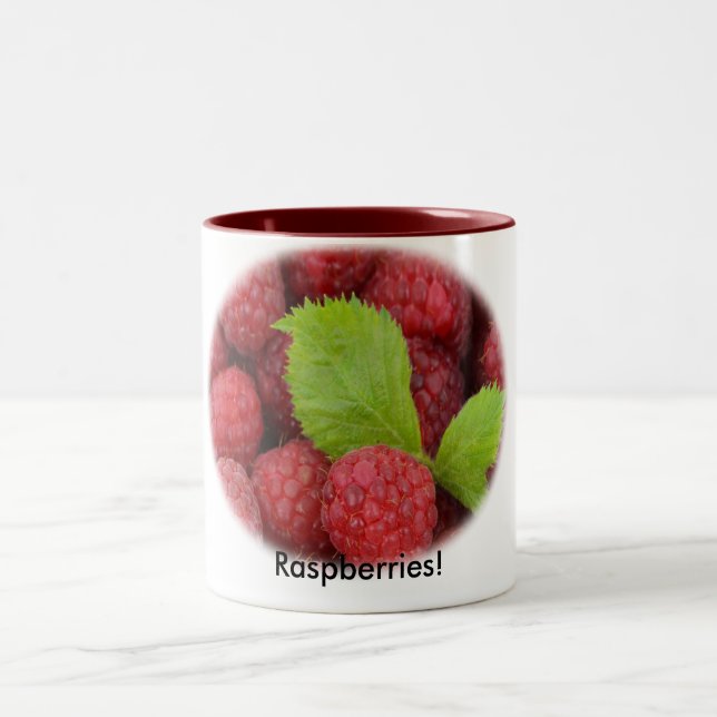 Raspberries Two-Tone Coffee Mug (Center)