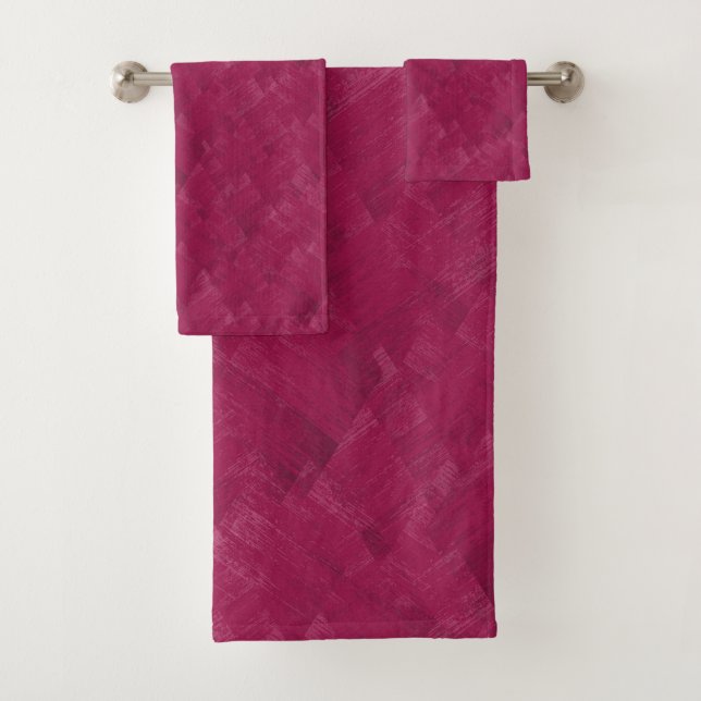 Raspberry abstract grunge pattern. bath towel set (Insitu)
