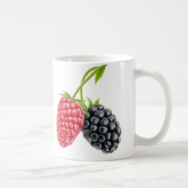 Raspberry and blackberry coffee mug (Right)