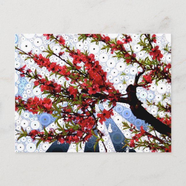 Raspberry and Cream Blossom Branch Postcard (Front)