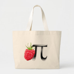 Raspberry and Pi symbol Large Tote Bag