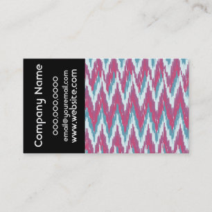 Raspberry and Teal Tribal ZigZag Business Card