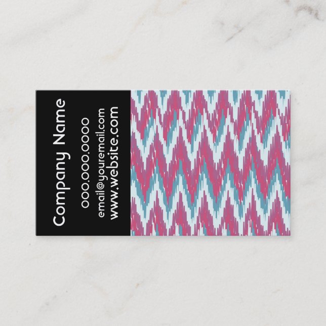 Raspberry and Teal Tribal ZigZag Business Card (Front)