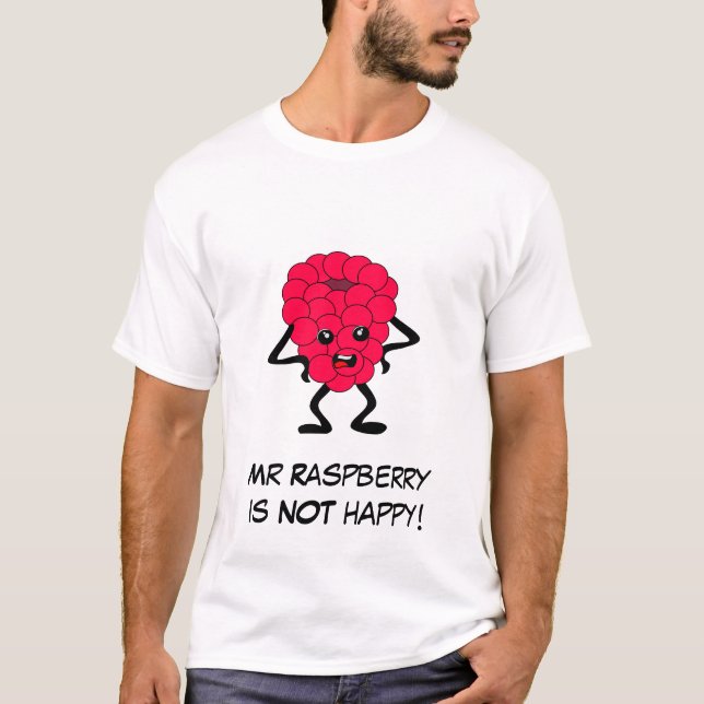 Raspberry Bad Fruit Gang with Customisable Slogan T-Shirt (Front)