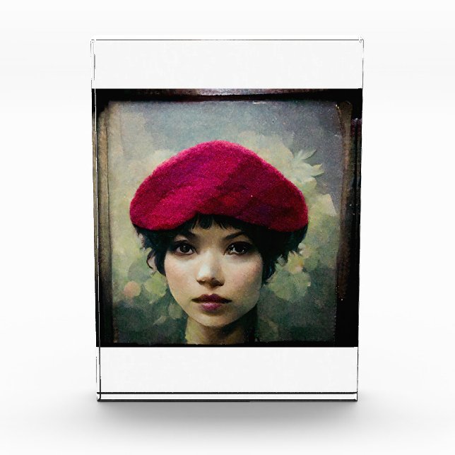 Raspberry Beret Photo Block (Front)