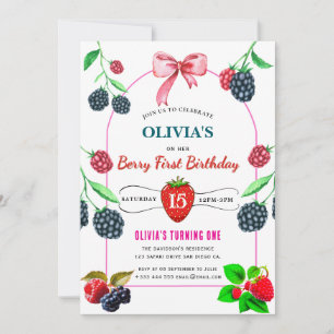 Raspberry Birthday Party Invitation