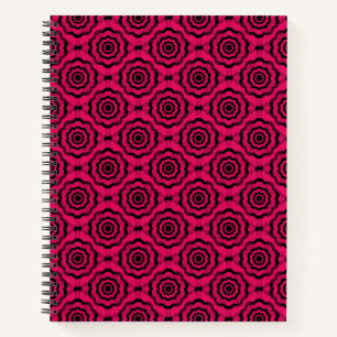 Raspberry Black Flower Seamless Pattern Notebook