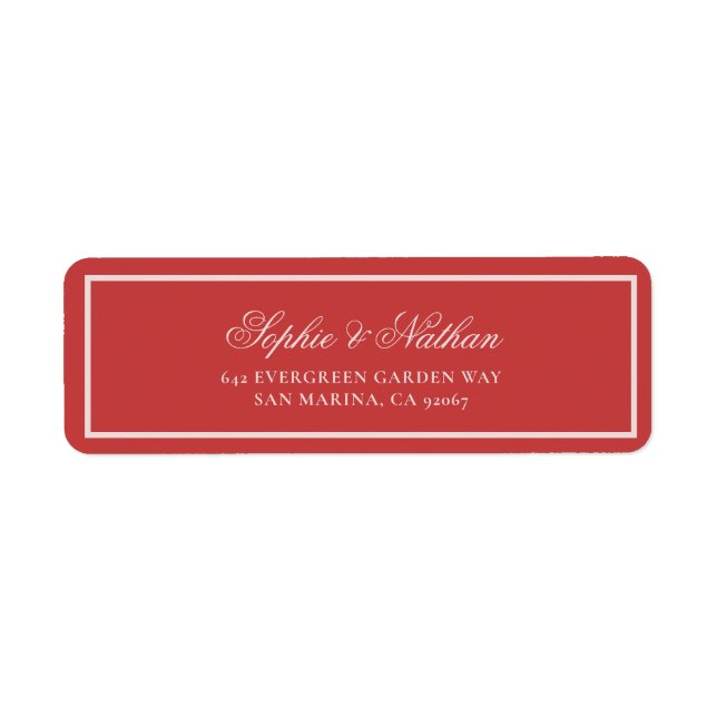 Raspberry Blush Wedding Return Address Label (Front)