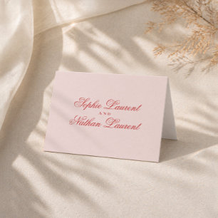 Raspberry Blush Wedding Thank You Card