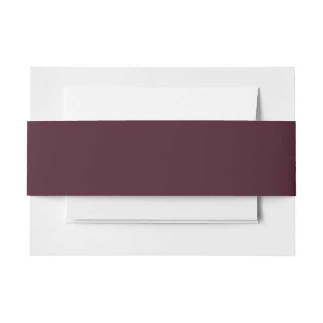 Raspberry Burgundy, Solid Burgundy  Invitation Belly Band (Front Example)